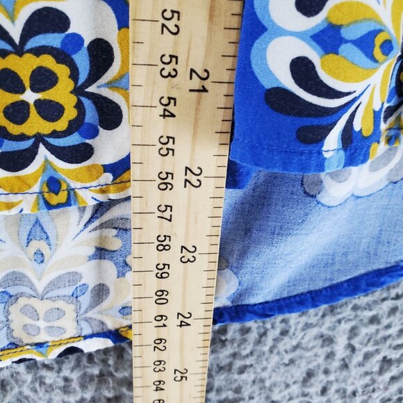 Crown & Ivy Top Women PXL Blue Floral Embroidered Long Sleeve Boho Blouse - Picture 4 of 8